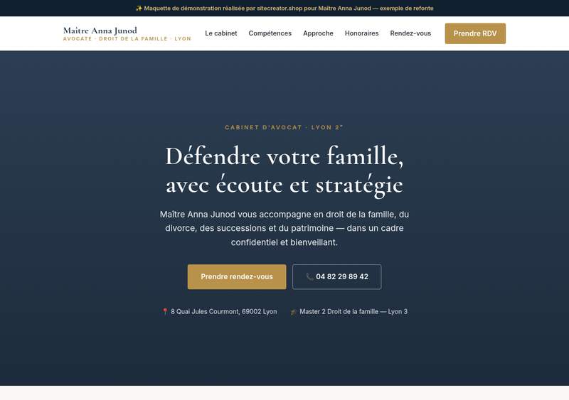 Démo Anna Junod — avocate Lyon
