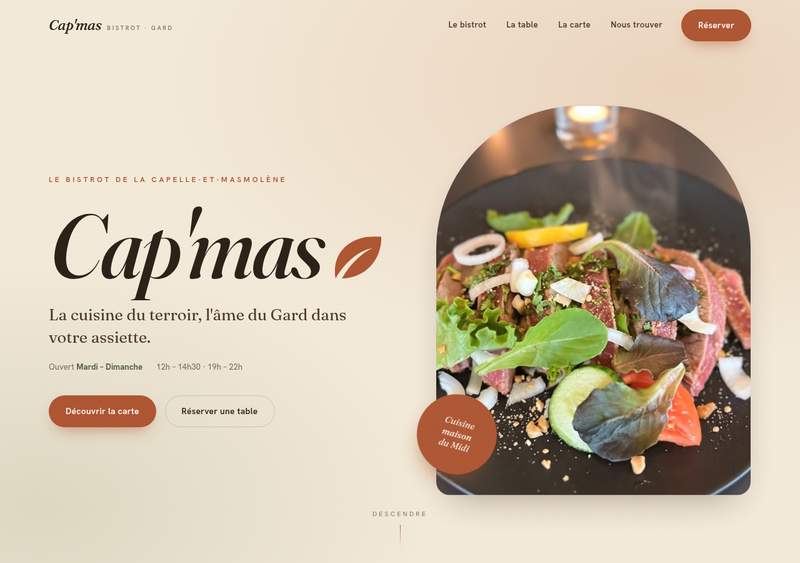 Site Cap'Mas — bistrot dans le Gard